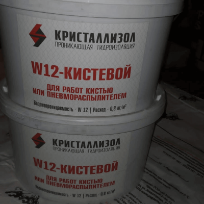 Изображение Гидроизоляция КРИСТАЛЛИЗОЛ W12 Кистевой, в магазине MaxGG.ru Фото Гидроизоляция КРИСТАЛЛИЗОЛ W12 Кистевой, в магазине MaxGG.ru